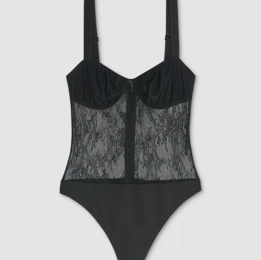 🎀Clearance🎀 NWT Danielle Bernstein Black Lace Sheer Thong Bodysuit $69 sexy!! - Picture 4 of 7
